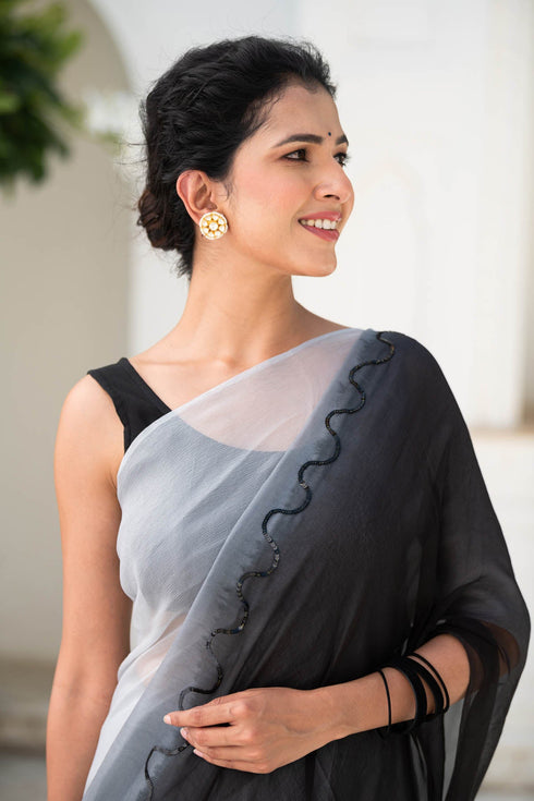 MULMUL NIGHT SKY CHIFFON SAREE MULMUL NIGHT SKY CHIFFON SAREE